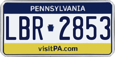 PA license plate LBR2853