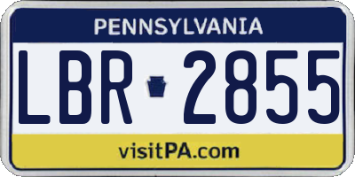 PA license plate LBR2855