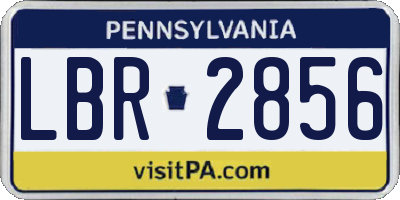 PA license plate LBR2856