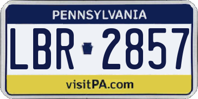 PA license plate LBR2857