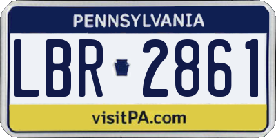 PA license plate LBR2861