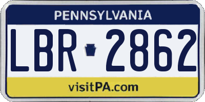 PA license plate LBR2862