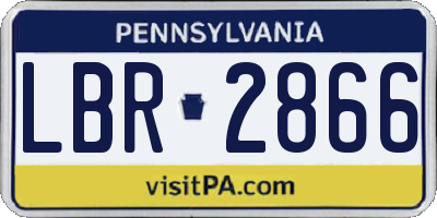 PA license plate LBR2866