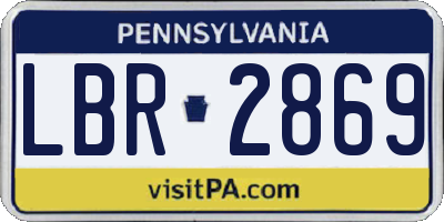 PA license plate LBR2869