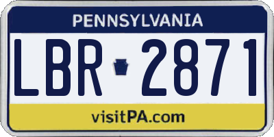 PA license plate LBR2871