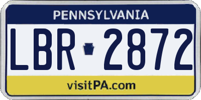PA license plate LBR2872