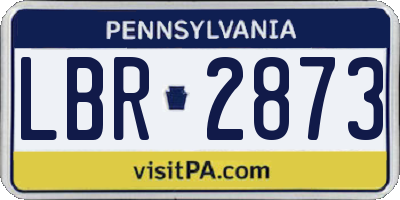 PA license plate LBR2873
