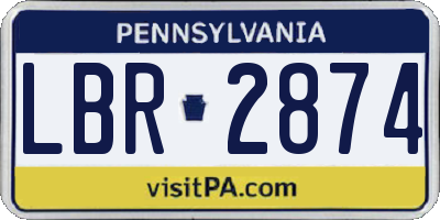 PA license plate LBR2874