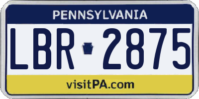 PA license plate LBR2875