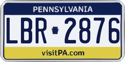 PA license plate LBR2876