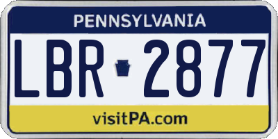 PA license plate LBR2877