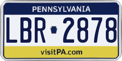 PA license plate LBR2878