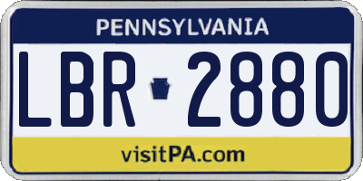 PA license plate LBR2880