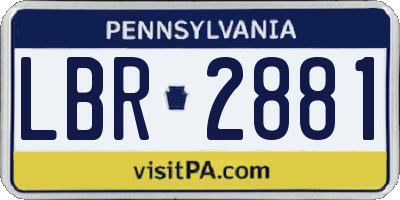 PA license plate LBR2881