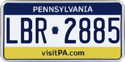 PA license plate LBR2885