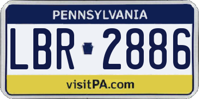 PA license plate LBR2886