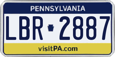 PA license plate LBR2887