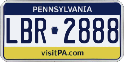 PA license plate LBR2888