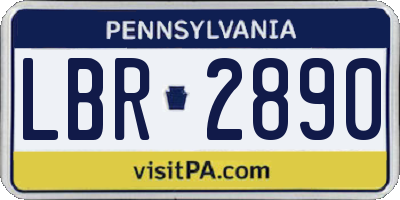 PA license plate LBR2890