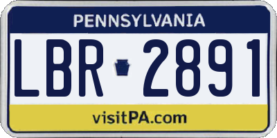 PA license plate LBR2891