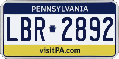 PA license plate LBR2892