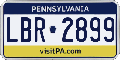 PA license plate LBR2899