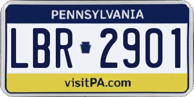 PA license plate LBR2901