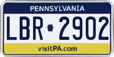 PA license plate LBR2902