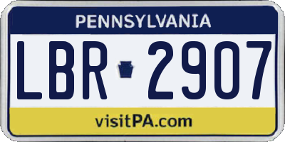 PA license plate LBR2907