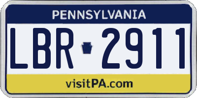 PA license plate LBR2911