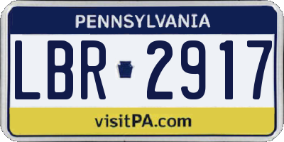 PA license plate LBR2917
