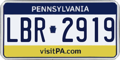 PA license plate LBR2919