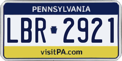 PA license plate LBR2921