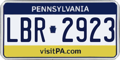 PA license plate LBR2923