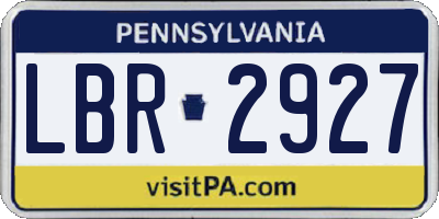 PA license plate LBR2927