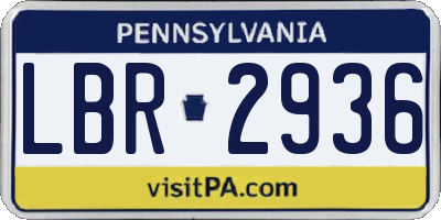 PA license plate LBR2936