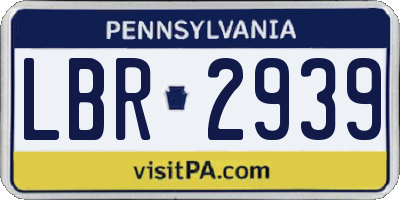 PA license plate LBR2939