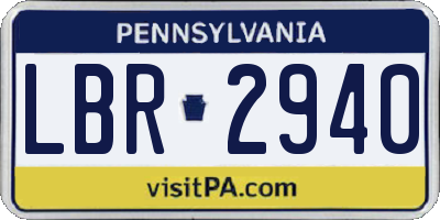 PA license plate LBR2940