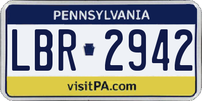 PA license plate LBR2942