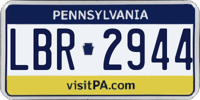 PA license plate LBR2944