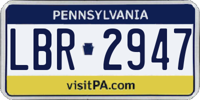 PA license plate LBR2947