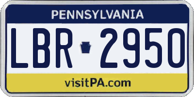 PA license plate LBR2950