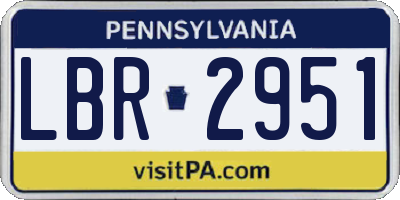 PA license plate LBR2951