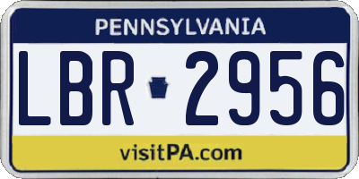 PA license plate LBR2956