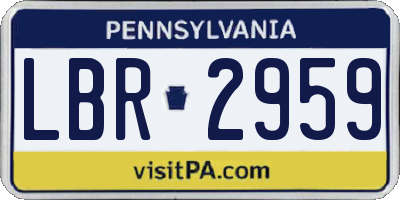 PA license plate LBR2959
