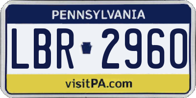 PA license plate LBR2960