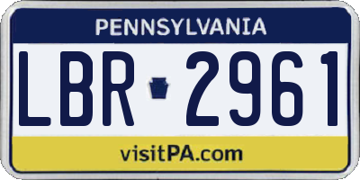 PA license plate LBR2961