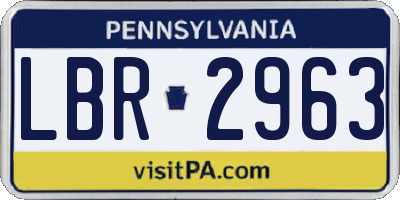 PA license plate LBR2963