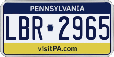 PA license plate LBR2965