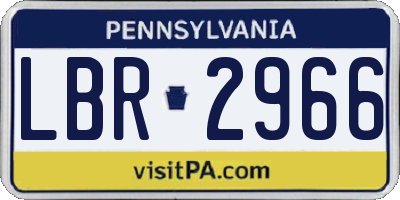 PA license plate LBR2966